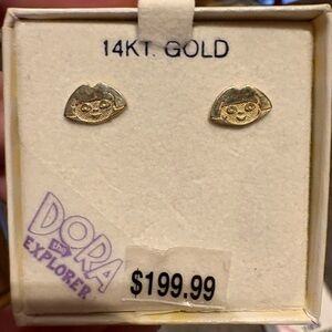 Nickelodeon Gold Dora the Explorer Stud Earrings